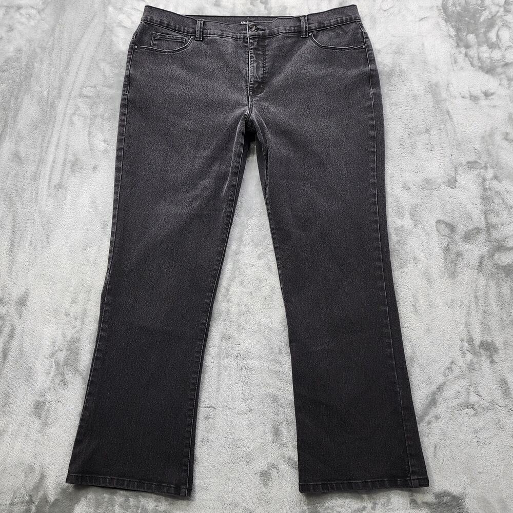 Style&Co Jeans Womens 16S SHORT Washed Black Modern Bootcut Tummy Control Casual